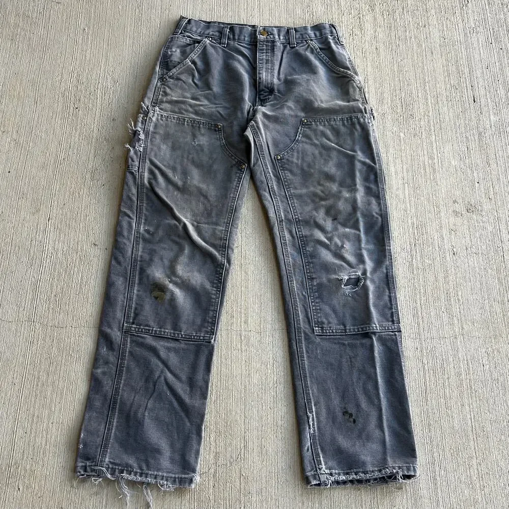 Carhartt B01 GVL gray double knee work wear carpenter pants